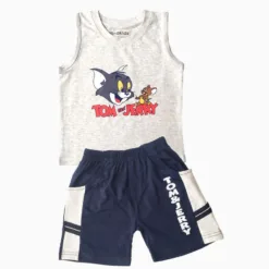 Tom & Jerry sleeveless grey boys' pajamas (1-7 years old)