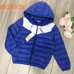 Boys' blue and white puffer jacket (2-9 years old)