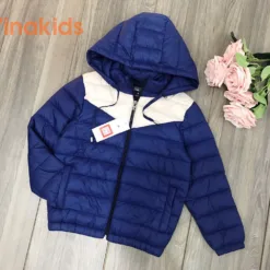 Boys' white and purple puffer jacket (2-9 years old)