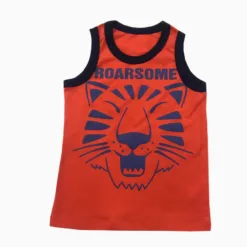 Boys 1-5 years old orange tiger face tank top